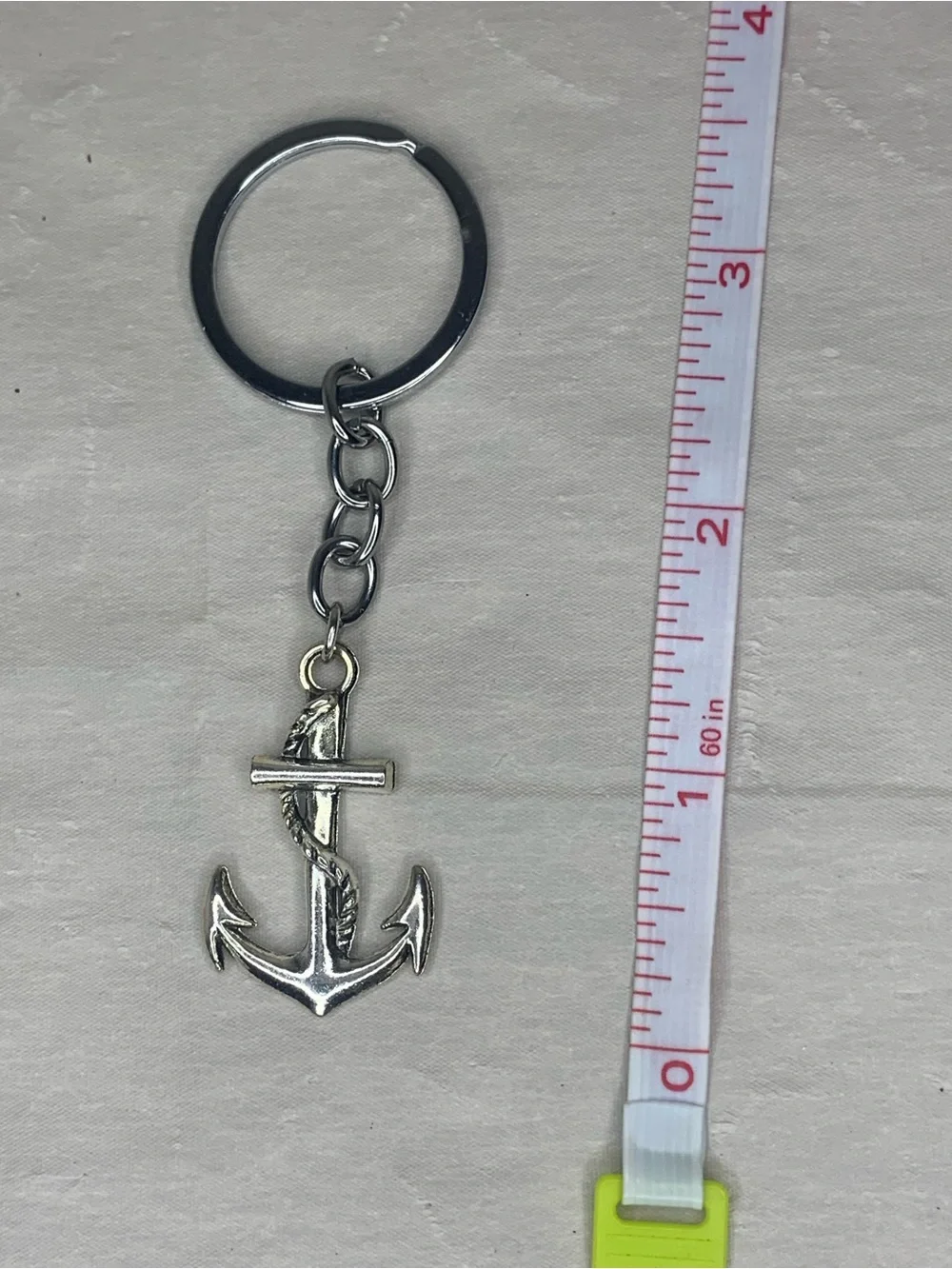 Men's Silver Anchor Keychain – Nautical Metal Key & Card Holder Accessory